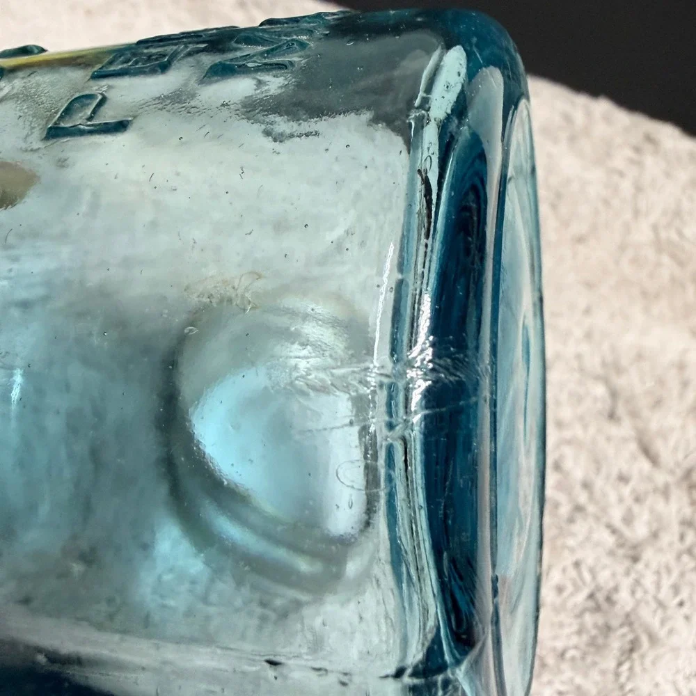 Vintage Ball‎ Perfect Mason Jar Aqua Blue Glass with Presto Aluminum 1910-1933